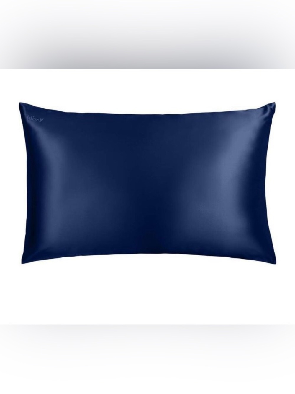Blissy Standard 600 Thread Count Silk Pillowcase Navy Blue New tag in box sealed